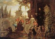 Jan Van Kessel the Younger Portrait of a Family in a Garden oil painting